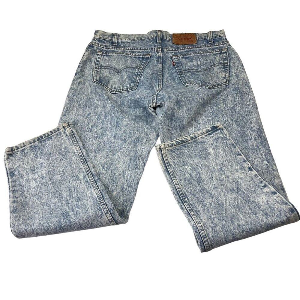 Levi’s Jean Unisex 506 36WxL30 Acid Wash Blue Denim Made USA 90s 80s VTG - Picture 3 of 14